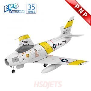 HSDJETS F-86 Yellow Ribbon S-EDF 120mm PNP 12s - Brand New Model